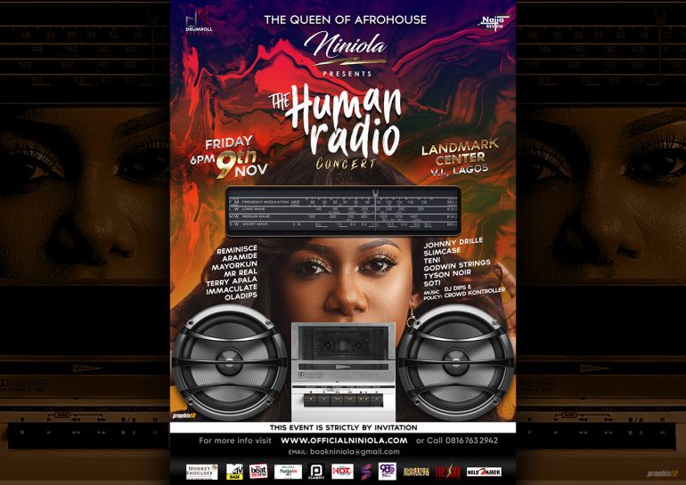 Niniola The Human Radio Concert Flyer - Designed by Edesiri Ukiri - GRAPHIXED